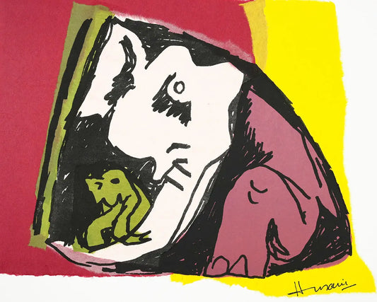 Elephants | After MF Husain | Litho with Chine Collé