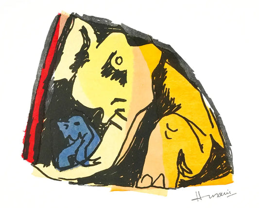 Elephants | After MF Husain | Litho with Chine Collé