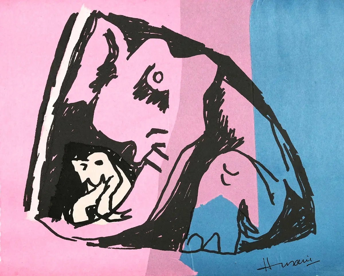 Elephants | After MF Husain | Litho with Chine Collé
