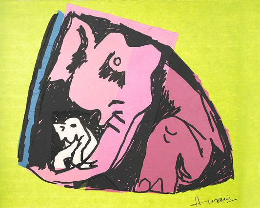 Elephants | After MF Husain | Litho with Chine Collé