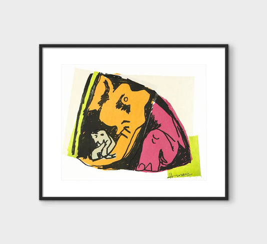 Elephants | After MF Husain | Litho with Chine Collé